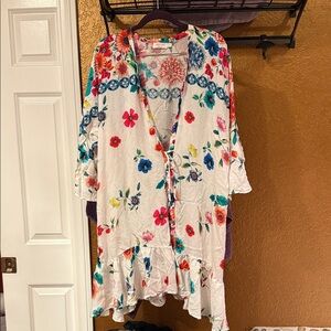 Johnny Was Floral Kimono Cardigan Size L/XL worn 1 time.